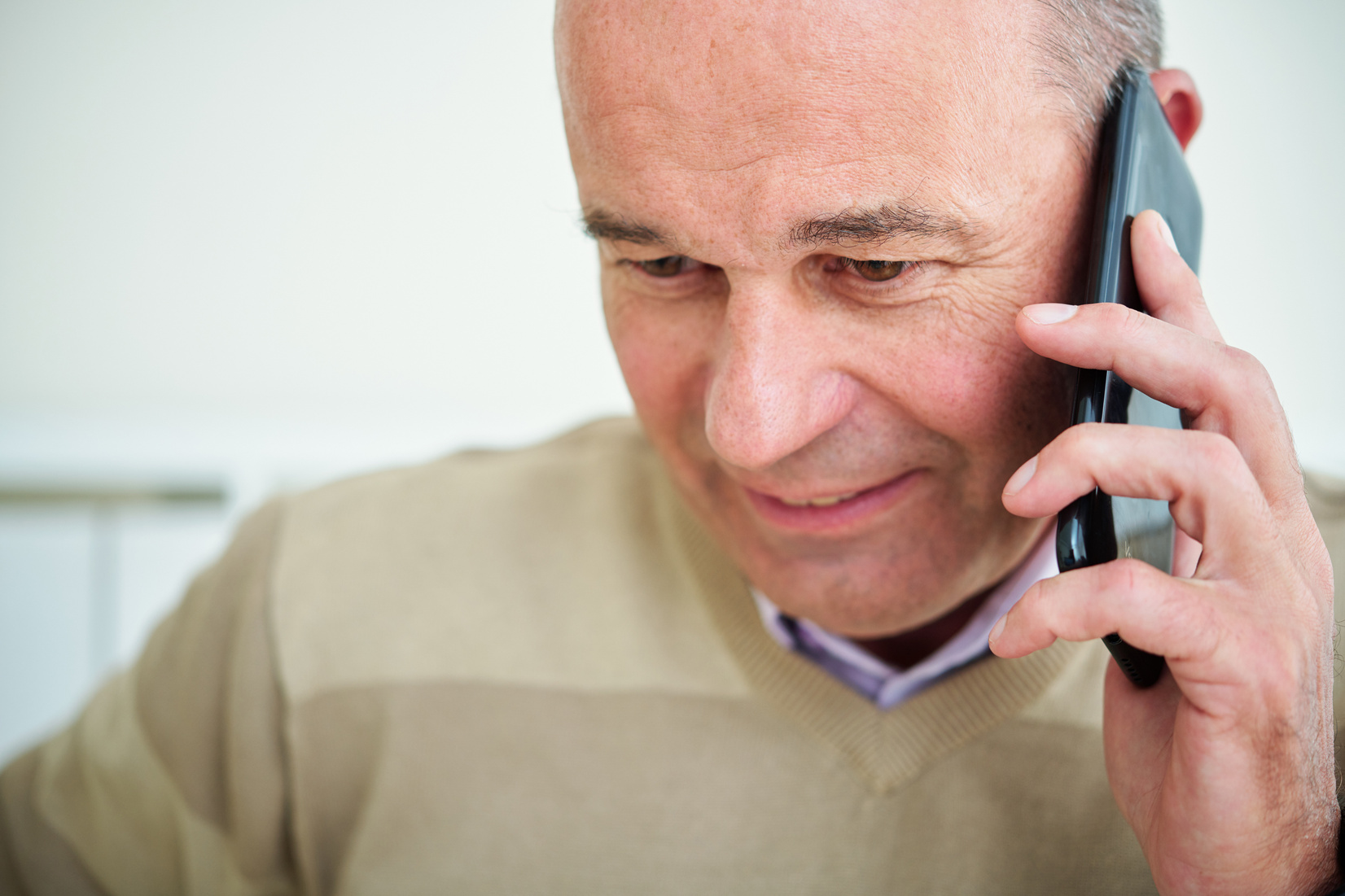 Old Guy Answering Phone Call
